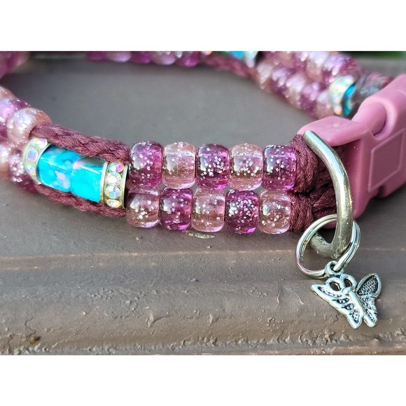 Custom Handmade Beaded Bling Dog Collar - Picture 2 of 2